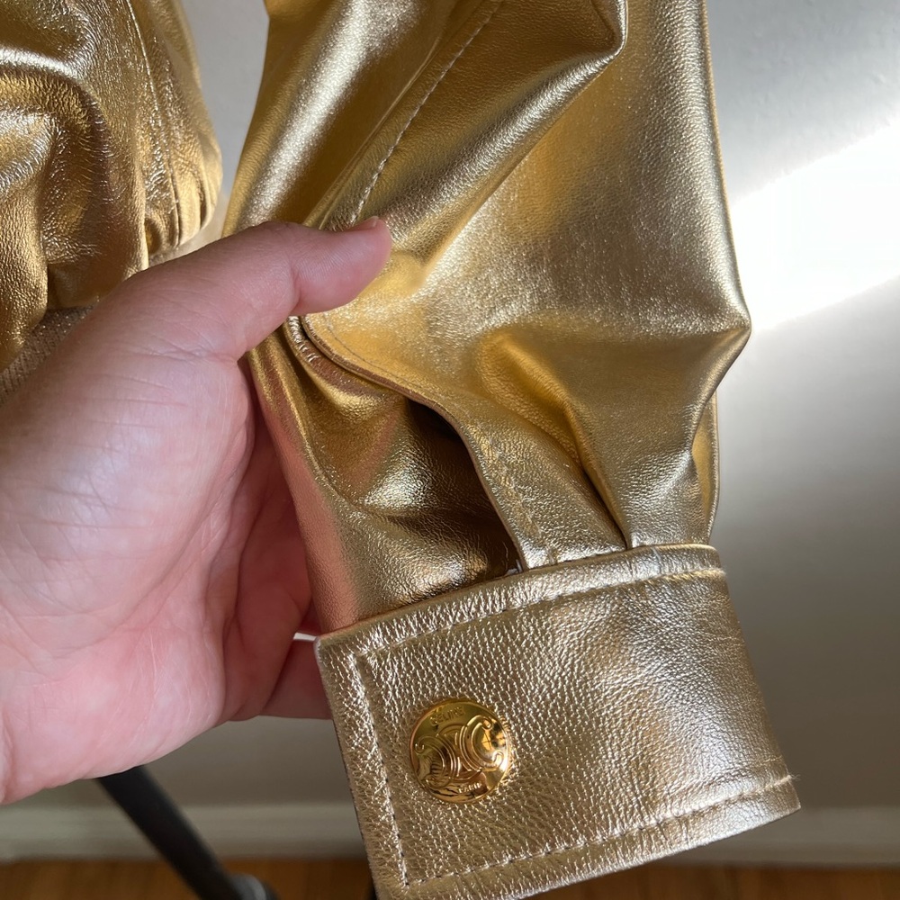 Celine Shimmering Gold Bomber Jacket - Picture 5 of 11